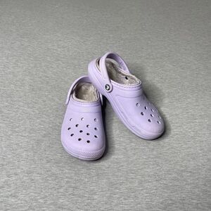 Crocs Women’s Lavender Classic Lined Lightweight Slip-On Clog Shoes